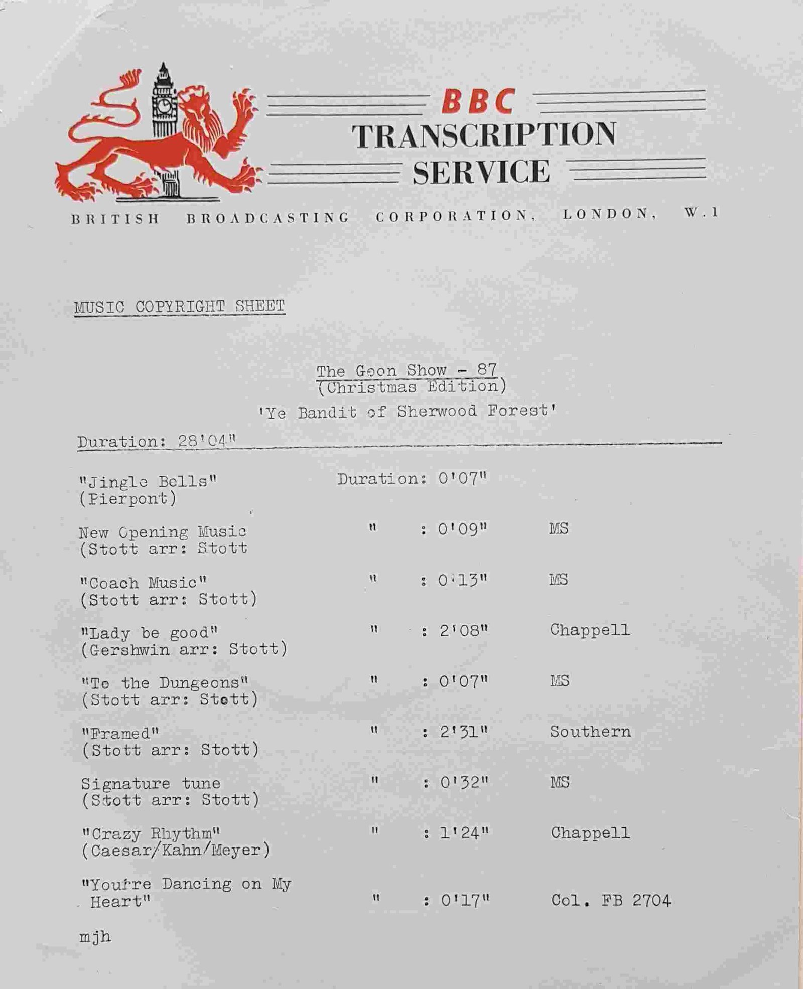 110596 The Goon show - 87 & 88 Spike Milligan / Eric Sykes Inserts from 110596
